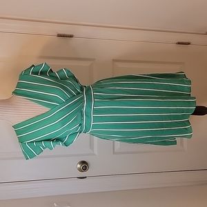 Green with White Stripes Monteau Dress, Size M.  NWOT.  Never worn.  Immaculate!